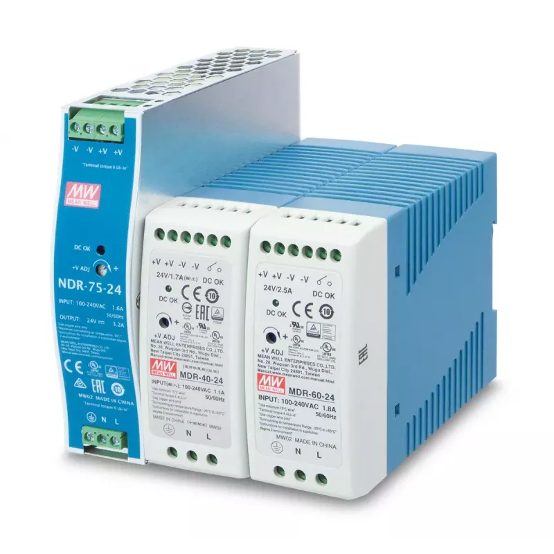 Barošanas bloks PLANET PWR-40-24, 40 W, 24 V izeja, 100–240 V maiņstrāvas ieeja, pasīvā dzesēšana, LED statuss