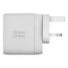Fast GaN lādētājs Native Union Fast Gan Charger Pd 67W balta Intl 2C1A USB‑C 2 pieslēgvietas 67W AC 100–240V aizsardzība pret pārstrāvu, pārspriegumu, pārkaršanu