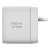 Fast GaN lādētājs Native Union Fast Gan Charger Pd 67W balta Intl 2C1A USB‑C 2 pieslēgvietas 67W AC 100–240V aizsardzība pret pārstrāvu, pārspriegumu, pārkaršanu