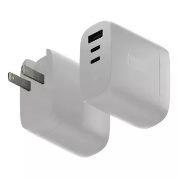 Fast GaN lādētājs Native Union Fast Gan Charger Pd 67W balta Intl 2C1A USB‑C 2 pieslēgvietas 67W AC 100–240V aizsardzība pret pārstrāvu, pārspriegumu, pārkaršanu