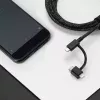 USB 2.0 datu kabelis native union BELT-ULC-ZEB-NP 2 m USB A uz USB‑C / Micro‑USB B / Lightning melns balts