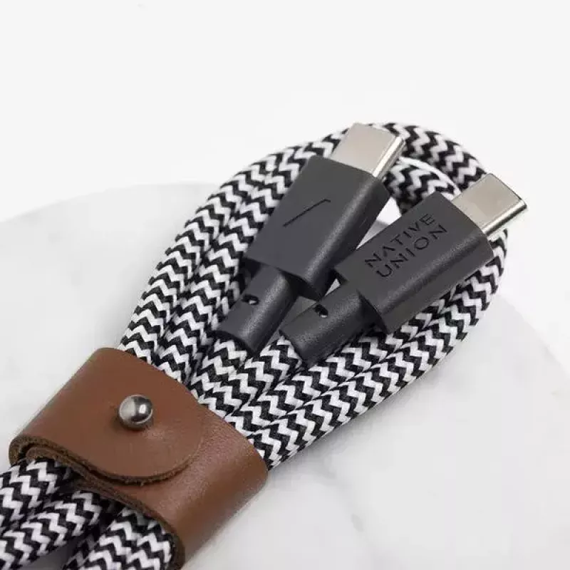 USB-C kabelis Native Union BELT-C-ZEB-2-NP 1,2 m USB-C uz USB-C Melns/Balts