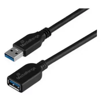 USB A uz USB A kabelis MediaRange MRCS241 USB 3.2 Gen 1 (5 Gbit/s) 5 m Melns