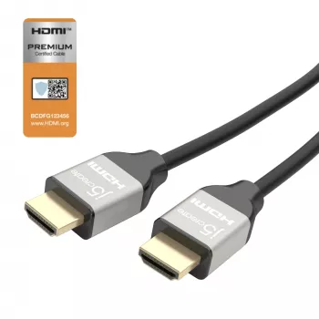 j5create JDC52 Ultra HD 4K HDMI™ kabelis, melns un pelēks, 2 m