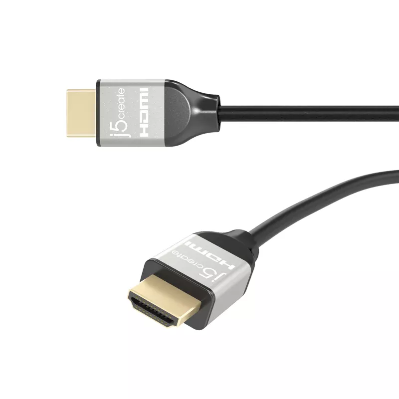j5create JDC52 Ultra HD 4K HDMI™ kabelis, melns un pelēks, 2 m