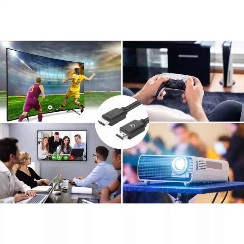 Manhattan HDMI 4K@60Hz kabelis ar Ethernet, 22,5 m, piemērots VISIEM 4K & 1080p/HD lietojumiem - jauninot tagad vai sagatavojoties, kad būs nepieciešams, vīriešu-vīriešu, melns, Ultra HD 4k x 2k, mūža garantija, augstākās kvalitātes ātrdarbīgs