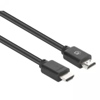 Manhattan HDMI 4K@60Hz kabelis ar Ethernet, 3m, piemērots VISIEM 4K un 1080p/HD lietojumiem – jauninot tagad vai sagatavojoties nākotnei, vīrietis–vīrietis, melns, Ultra HD 4k x 2k, mūža garantija, augstākās klases ātrdarbīgs, ekvivalents HDMM3MP