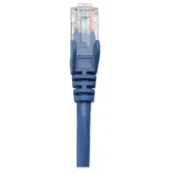 Intellinet tīkla ielāpu vads, Cat5e, 1 m, zils, CCA, U/UTP, PVC, RJ45, apzeltīti kontakti, bez aizķeršanās, ar apvalku, mūža garantija