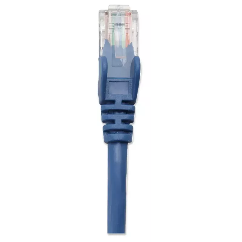 Intellinet tīkla ielāpu vads, Cat5e, 1 m, zils, CCA, U/UTP, PVC, RJ45, apzeltīti kontakti, bez aizķeršanās, ar apvalku, mūža garantija