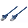 Intellinet tīkla ielāpu vads, Cat5e, 1 m, zils, CCA, U/UTP, PVC, RJ45, apzeltīti kontakti, bez aizķeršanās, ar apvalku, mūža garantija
