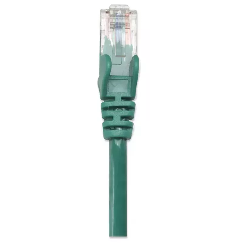 Intellinet tīkla komutācijas kabelis, Cat5e, 2m, zaļš, CCA, U/UTP, PVC, RJ45, zeltīti kontakti, bezizciļņa, apvalkots, mūža garantija