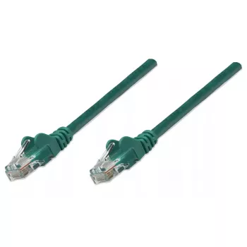 Intellinet tīkla komutācijas kabelis, Cat5e, 2m, zaļš, CCA, U/UTP, PVC, RJ45, zeltīti kontakti, bezizciļņa, apvalkots, mūža garantija
