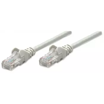 Intellinet tīkla komutācijas kabelis, Cat6, 1,5 m, pelēks, CCA, U/UTP, PVC, RJ45, apzeltīti kontakti, bez aizķeršanās, aizsargapvalks, mūža garantija