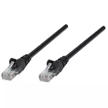 Intellinet tīkla komutācijas kabelis, Cat6, 5 m, melns, CCA, U/UTP, PVC, RJ45, apzeltīti kontakti, bez aizķeršanās, ar aizsarguzmavu, mūža garantija