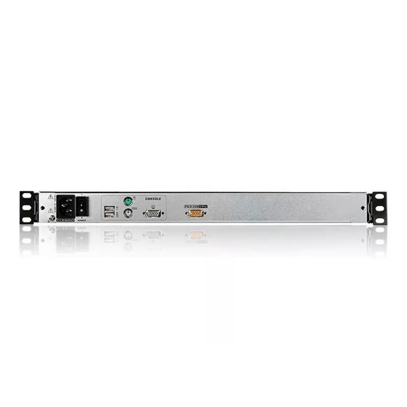 ATEN 19 collu LCD konsole (USB - PS/2 VGA) ar USB perifērijas portu (divu sliežu)
