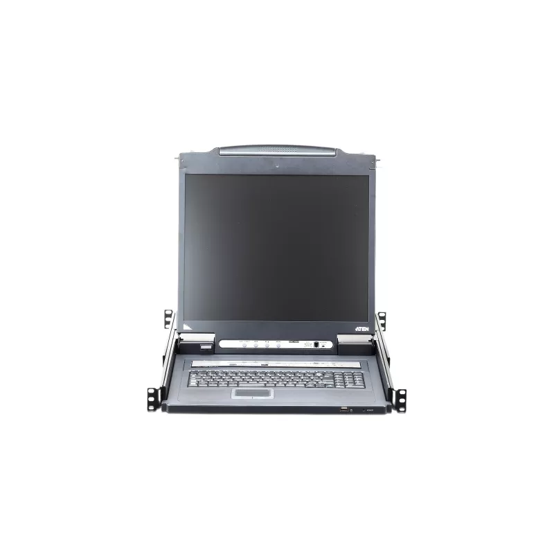 Rack konsole ATEN CL5800N 19 collu (48,3 cm) LCD 1280x1024 VGA USB/PS2 tastatūra un pele 1U Metāls Melns