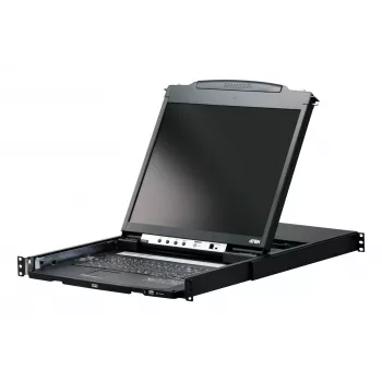 Plaukta konsole 19 collas ATEN CL5800N LCD 48,3 cm 1280x1024 VGA USB/PS/2 tastatūra vācu/šveiciešu 1U metāls