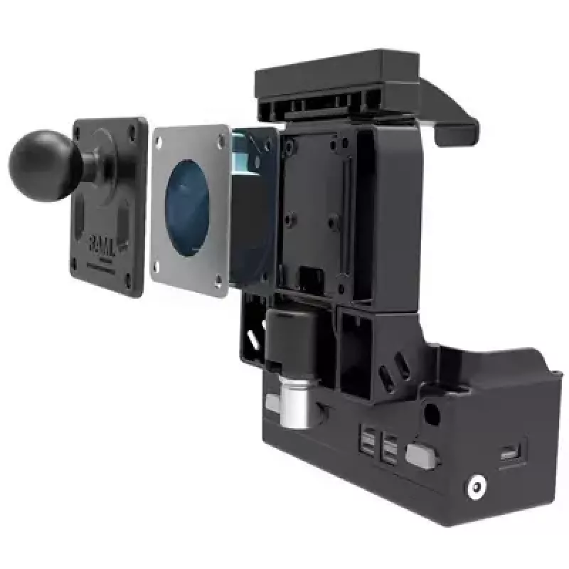 RAM Mounts triecienu slāpētāja adapteris RAM-SHOCK-75U 75mm VESA montāžas atveres melns