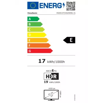 Viewsonic VG Series VG2409U-2 datora monitors 60,5 cm (23,8 collas) 1920 x 1080 pikseļi Full HD LED Melns