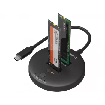 Sandberg USB3.2 klonēšanas doks NVMe M.2 SSD, melns, 20 Gbit/s
