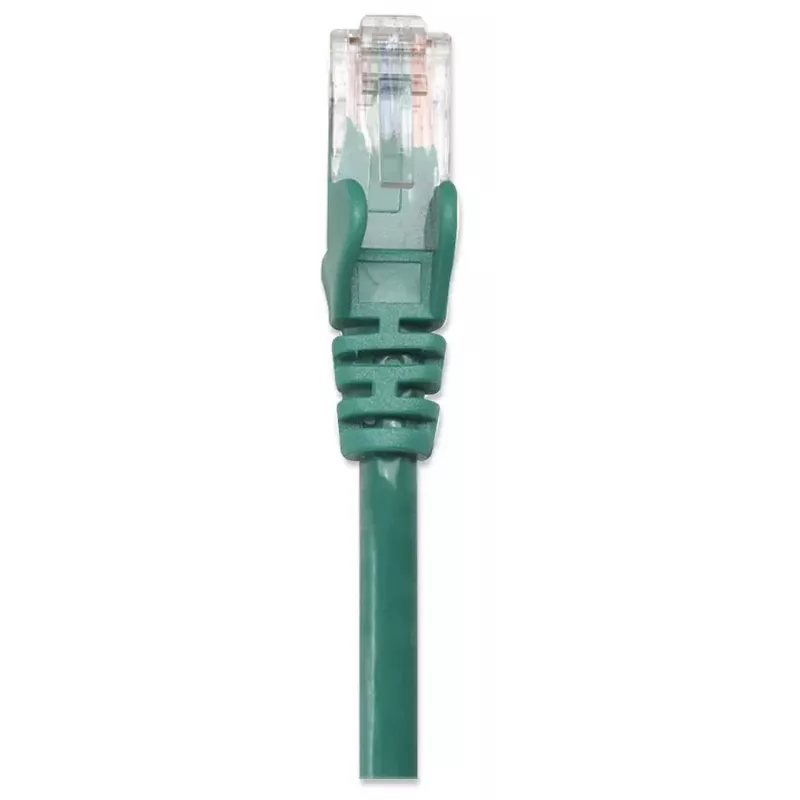 Intellinet tīkla komutācijas kabelis, Cat6, 0,5 m, zaļš, CCA, U/UTP, PVC, RJ45, apzeltīti kontakti, bezķeršanās, štancēts, mūža garantija