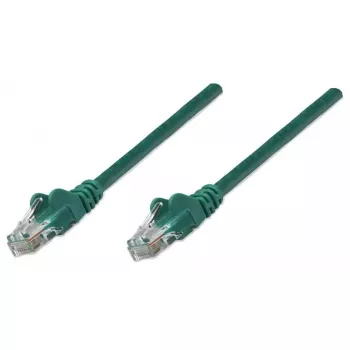 Intellinet tīkla komutācijas kabelis, Cat6, 0,5 m, zaļš, CCA, U/UTP, PVC, RJ45, apzeltīti kontakti, bezķeršanās, štancēts, mūža garantija