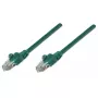 Intellinet tīkla komutācijas kabelis, Cat6, 0,5 m, zaļš, CCA, U/UTP, PVC, RJ45, apzeltīti kontakti, bezķeršanās, štancēts, mūža garantija