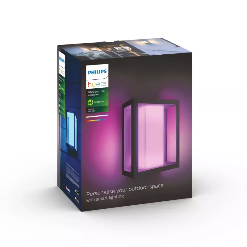 Philips Hue balta and colour ambience Impress Outdoor Wall Light