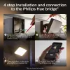 Āra viedais sienas gaismeklis Philips Hue balta Welcome Floodlight, 20.5W LED, 220–240V ieeja, 24V spuldze, melns, 160×220×153 mm