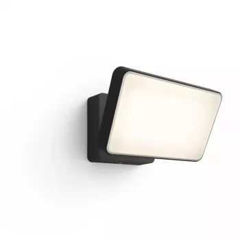 Āra viedais sienas gaismeklis Philips Hue balta Welcome Floodlight, 20.5W LED, 220–240V ieeja, 24V spuldze, melns, 160×220×153 mm