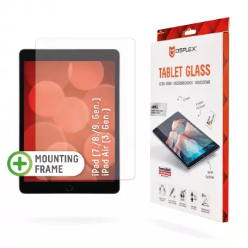 Displex Tablet Glass (9H) Apple iPad (7./8./9. gen.)/Air (3. gen.), Eco montāžas rāmis, nesalaužams, īpaši plāns, neredzams