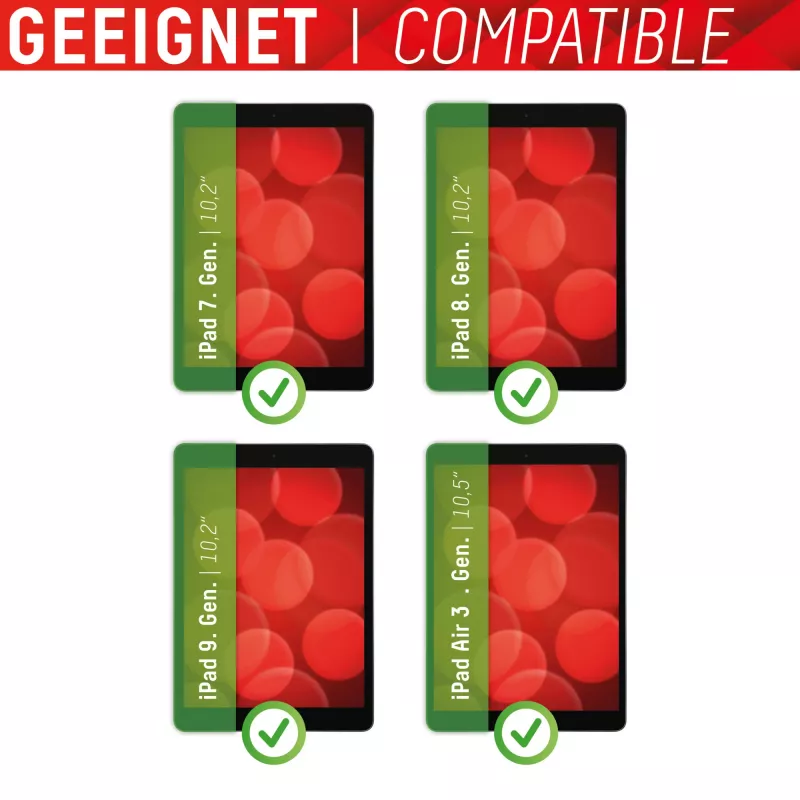 Displex Tablet Glass (9H) Apple iPad (7./8./9. gen.)/Air (3. gen.), Eco montāžas rāmis, nesalaužams, īpaši plāns, neredzams