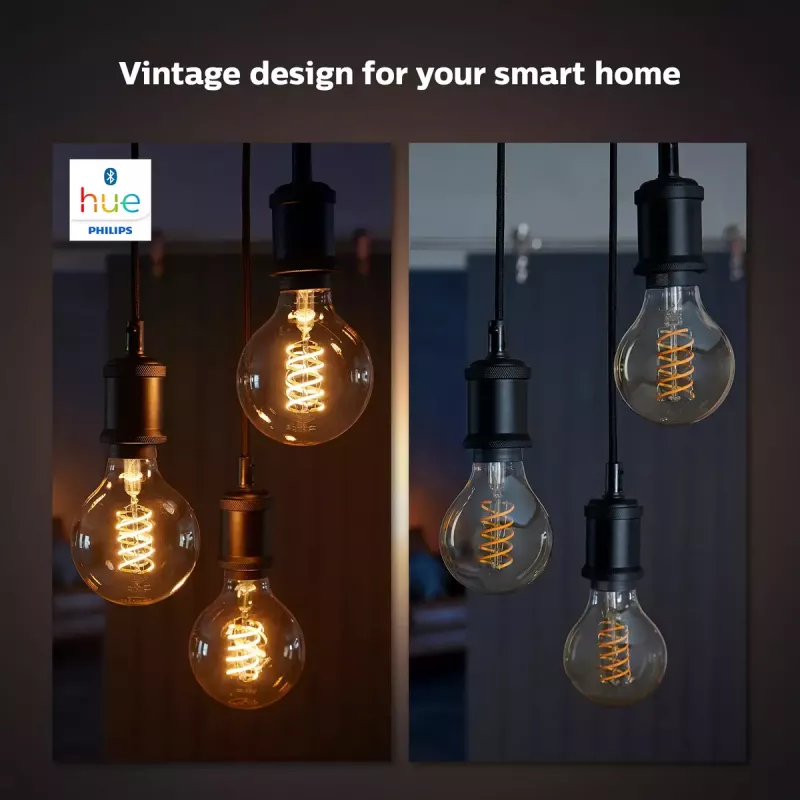 Viedā spuldze Philips ST64 Edison E27 Bluetooth/Zigbee, 7 W, caurspīdīga, 60×135 mm