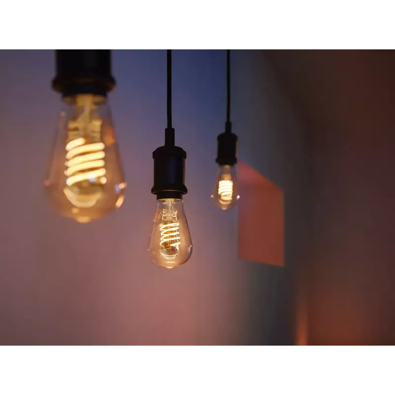 Viedā spuldze Philips ST64 Edison E27 Bluetooth/Zigbee, 7 W, caurspīdīga, 60×135 mm