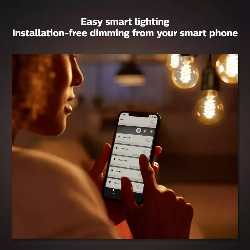 Viedā spuldze Philips ST64 Edison E27 Bluetooth/Zigbee, 7 W, caurspīdīga, 60×135 mm