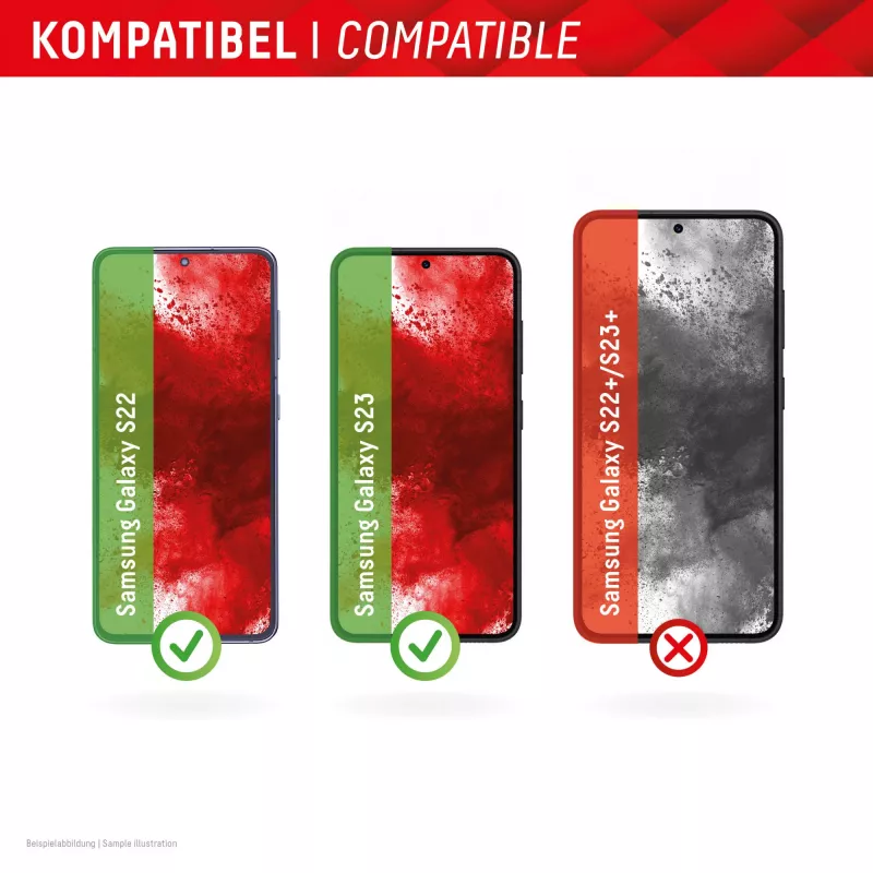 Displex ekrāna aizsargs (10H) Samsung Galaxy S22/S23, Eco montāžas rāmis, izturīgs pret skrāpējumiem