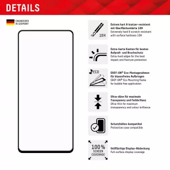 Displex Full Cover ekrāna aizsargs (10H) Samsung Galaxy A54 5G, Eco montāžas rāmis, pilns pārklājums