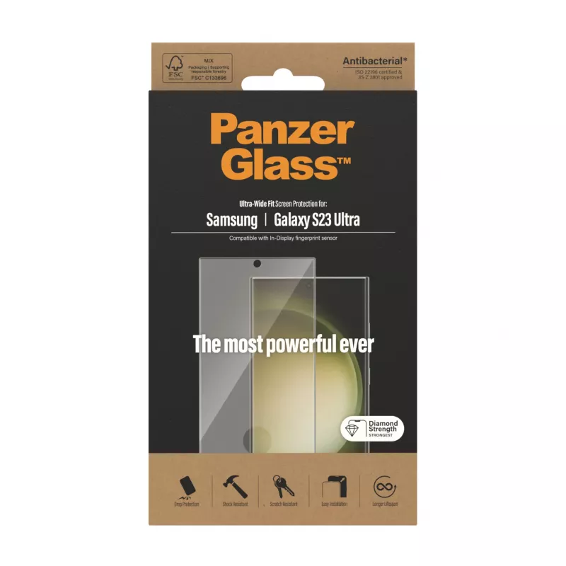 PanzerGlass ® Ekrāna aizsargs Samsung Galaxy S23 Ultra | Īpaši plata ietvere