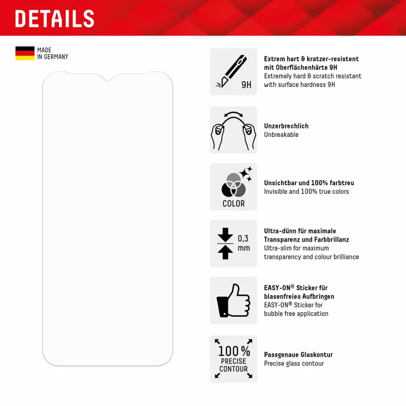 Displex Smart Glass (9H) Samsung Galaxy A34 5G, montāžas uzlīme, neplīstošs, īpaši plāns, neredzams