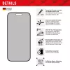 Displex Privātuma ekrāna aizsargs (10H) Apple iPhone 15/15 Pro, EASY-ON® Eco montāžas rāmis, privātuma filtrs