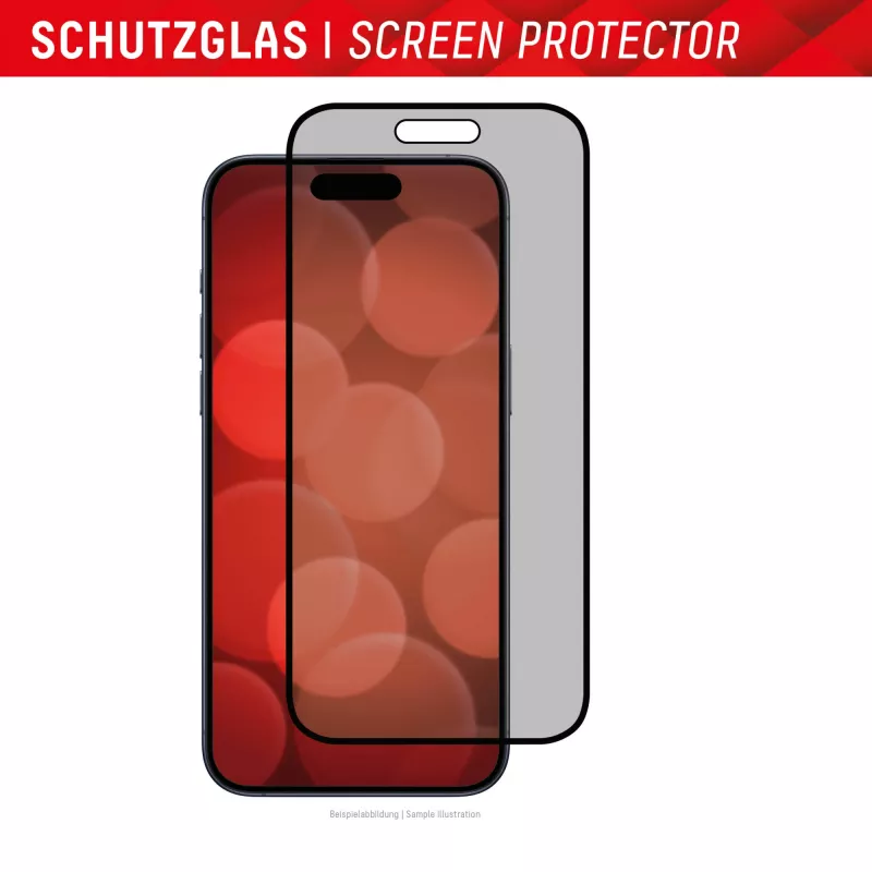 Displex Privātuma ekrāna aizsargs (10H) Apple iPhone 15/15 Pro, EASY-ON® Eco montāžas rāmis, privātuma filtrs