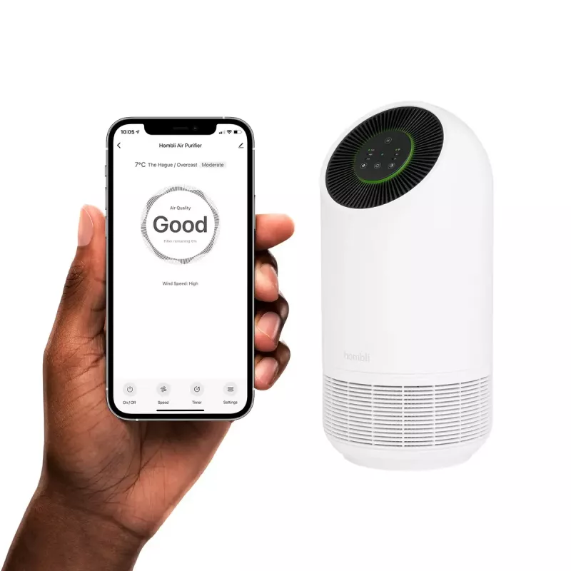 Gaisa attīrītājs Hombli Smart Air Purifier by Avanca International BV, trokšņa līmenis 30 dB, pieejams baltā un melnā krāsā