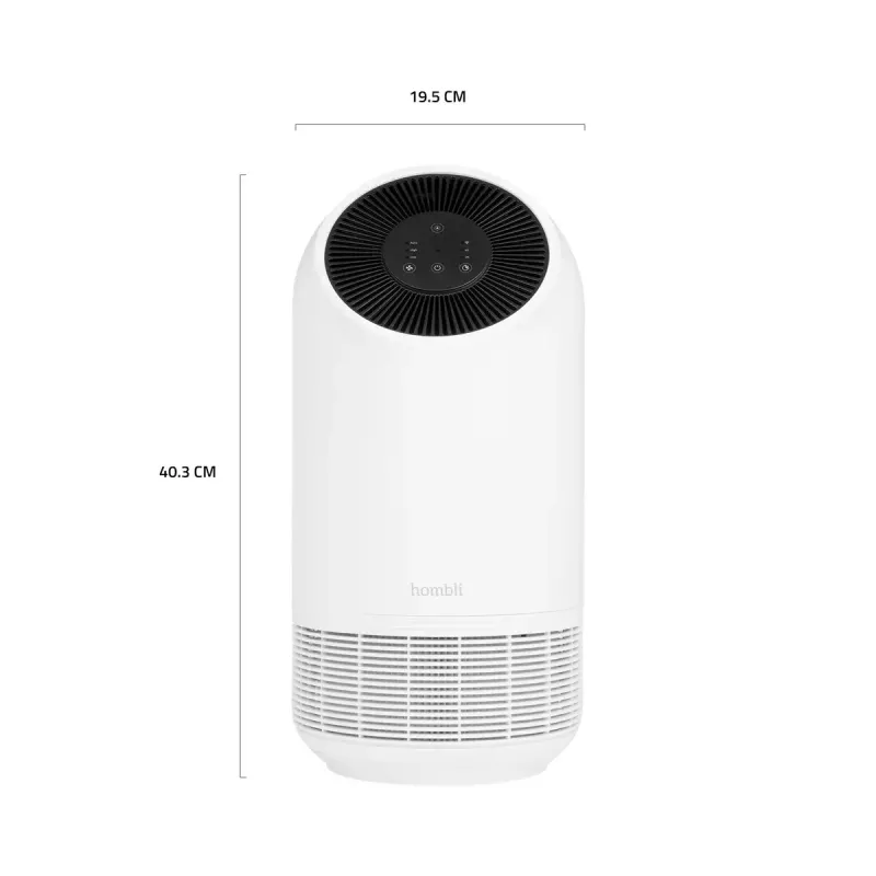 Gaisa attīrītājs Hombli Smart Air Purifier by Avanca International BV, trokšņa līmenis 30 dB, pieejams baltā un melnā krāsā