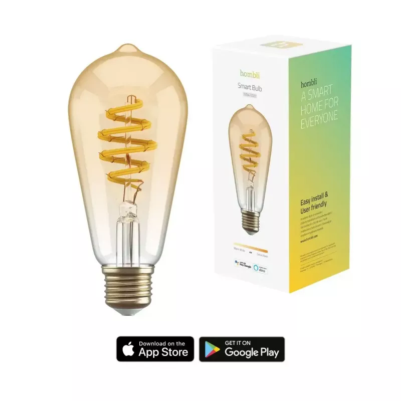 Smart bulb Hombli HBEB-0212 Wi‑Fi 5.5 W, zelta, A–G energoefektivitātes klase, Ø61×142 mm