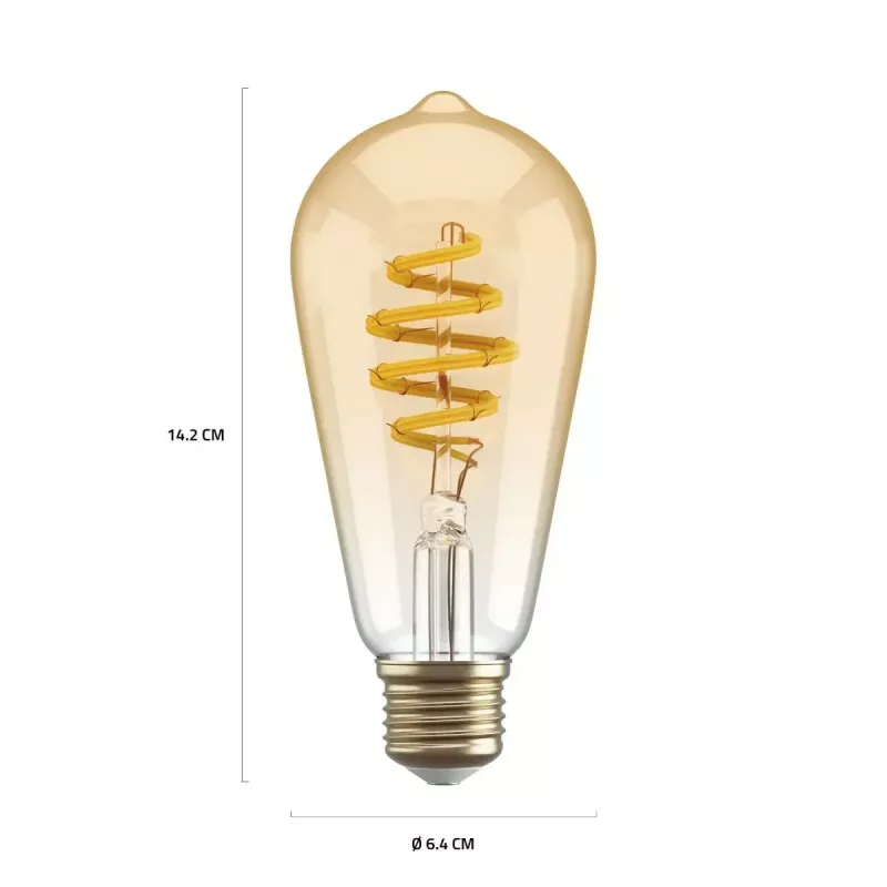 Smart bulb Hombli HBEB-0212 Wi‑Fi 5.5 W, zelta, A–G energoefektivitātes klase, Ø61×142 mm