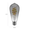 Viedā spuldze Avanca International BV Hombli HBEB-0211, Wi‑Fi, 5,5 W, pelēka, ST64 (6,1×14,2 cm)