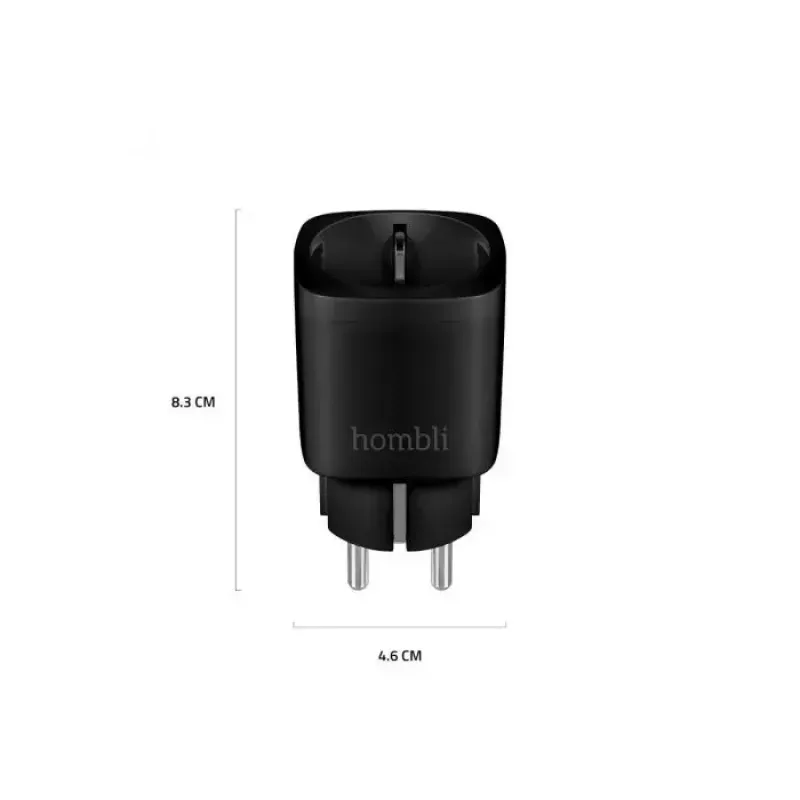 Viedā kontaktligzda Avanca International BV Hombli Smart Socket EU melna — Wi‑Fi, 220–250 V, 3,68 kW, iekštelpām, plastmasa