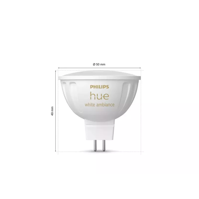 Viedais apgaismojuma prožektors Philips Hue balta ambience MR16, GU53, 5,1 W, Bluetooth/Zigbee