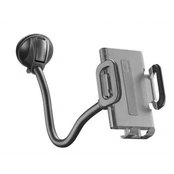 Sourcing Cellularline Hug Flexi XL universāls pasīvais turētājs ar piesūcekni mobilajiem tālruņiem, melns/pelēks