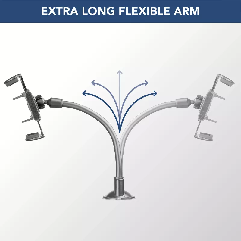 Sourcing Cellularline Hug Flexi XL universāls pasīvais turētājs ar piesūcekni mobilajiem tālruņiem, melns/pelēks